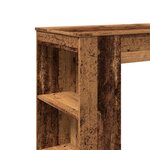 vidaXL Table de bar avec étagères vieux bois bois d'ingénierie