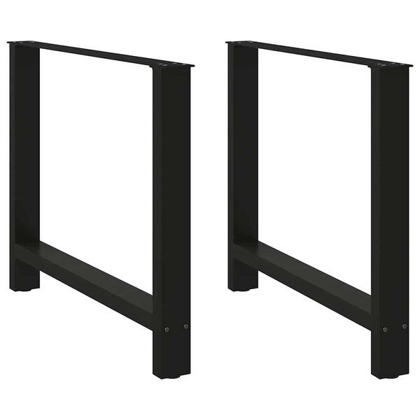 vidaXL Pieds de table à manger Noir 2 pièces 90 x (72-73) cm Acier