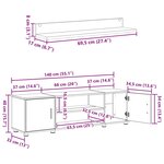 vidaXL Ensemble meuble TV 4 Pièces Chêne Fumé Bois d'ingénierie