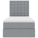 vidaXL Lit de rangement LED avec matelas Gris clair 90 x 190 cm Tissu