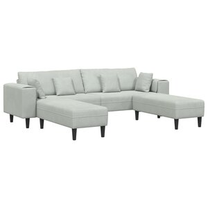vidaXL Canapé 3 Pièces Gris clair 250 x 188 x 76 cm Velours