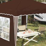 vidaXL Tente de fête pop-up 288 x 288 x 245 cm Marron Tissu Oxford