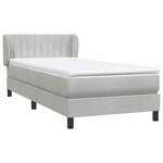 vidaXL Sommier à lattes de lit et matelas gris clair 90x210 cm velours