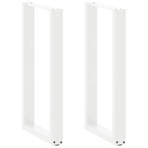 vidaXL Pieds de table de bar en U  2 pièces  blanc  50 x (90-91) cm  acier