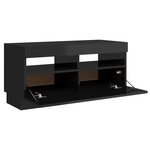 Vidaxl meuble tv avec lumières led noir brillant 80x35x40 cm