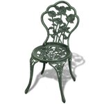 vidaXL Ensemble de bistro 3 Pièces Aluminium coulé Vert