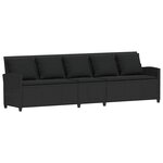 vidaXL Canapé de jardin avec coussins 5 places noir résine tressée