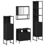vidaXL Ensemble de mobilier de salle de bain 4 Pièces Chêne noir
