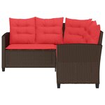 vidaXL Ensemble de canapés d'extérieur 2 Pièces Marron et rouge polyrotin