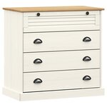 vidaXL Buffet haut VIGO blanc 80x40x176 cm bois massif de pin
