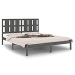 vidaXL Cadre de lit sans matelas gris 150x200 cm bois massif