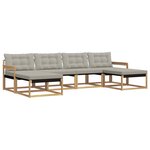 vidaXL Ensemble de canapés d'extérieur 6 Pièces Blanc et gris clair