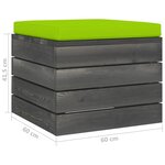 vidaXL Repose-pieds palette de jardin 2 Pièces avec coussins Bois de pin