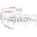 vidaXL Cadre de lit Blanc Bois massif 140x200 cm