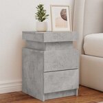 vidaXL Tables de chevet avec lumières LED 2 Pièces gris béton 35x39x55 cm