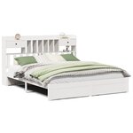 vidaXL Lit bibliothèque sans matelas blanc 180x200 cm bois pin massif