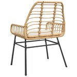 vidaXL Chaises de jardin lot de 2 et coussins marron rotin
