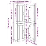 vidaXL Haut Armoire Chêne noir 69 5 x 34 x 180 cm Bois d'ingénierie