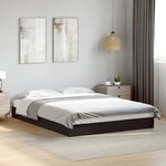 vidaXL Cadre de lit sans matelas noir 120x190 cm bois d'ingénierie