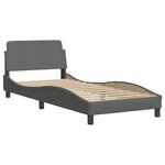 vidaXL Cadre de lit sans matelas gris foncé 90x200 cm tissu