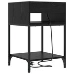 vidaXL Cabinet de chevet avec étagère 2 Pièces Chêne noir 40 x 40 x 61 cm