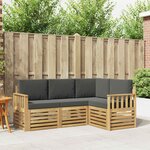 vidaXL Ensemble de canapés d'extérieur 4 Pièces Blanc et anthracite