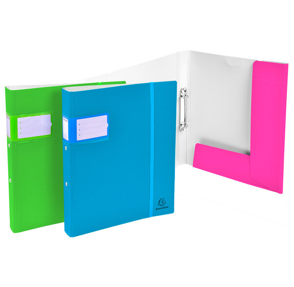 Classeur polypropylène Campus NEON 2 anneaux de 30mm - A4 maxi, couleurs aléatoires EXACOMPTA
