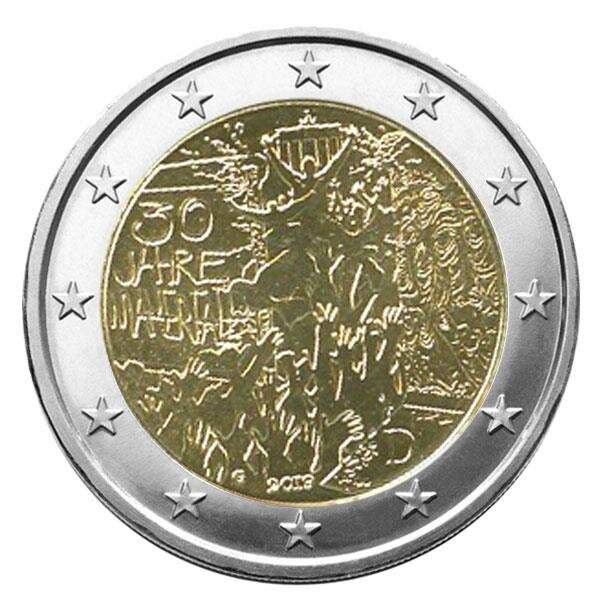 Pièce 2€ commémorative 2019 : allemagne - chute du mur de berlin