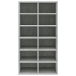 vidaXL Étagère à chaussures Gris béton 54x34x100 5 cm Bois ingénierie