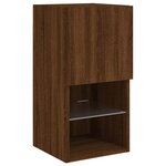 vidaXL Meuble TV avec lumières LED chêne marron 30 5x30x60 cm