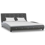 vidaXL Lit avec matelas à mémoire de forme Gris Similicuir 140x200 cm