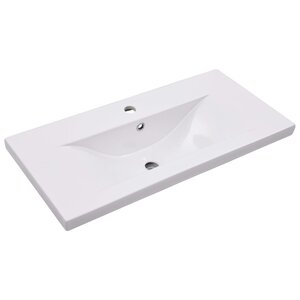 vidaXL Lavabo encastré 81 x 39 5 x 18 5 cm Céramique Blanc