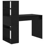 vidaXL Bureau avec rangement chêne noir 113x54x120 cm Bois d'ingénierie