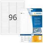 Boite de 2400 étiquettes superprint amovibles 63,5x8,5mm sur 25f a4 blanc herma