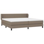 vidaXL Sommier à lattes de lit avec matelas Taupe 200x200 cm Tissu