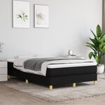 vidaXL Sommier à lattes de lit avec matelas noir 120x190 cm tissu