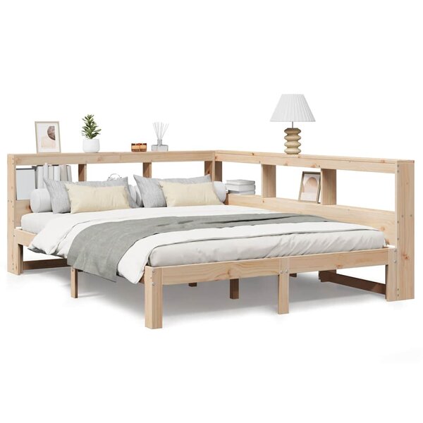 vidaXL Lit bibliothèque sans matelas 160x200 cm bois massif de pin
