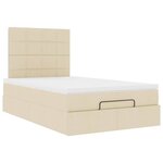 vidaXL Cadre de lit ottoman avec matelas crème 120x200cm tissu