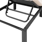 vidaXL Chaise longue avec coussin Résine tressée Noir