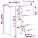 vidaXL Buffet chêne artisanal 60 x 31 x 70 cm Bois d'ingénierie