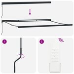 vidaXL Auvent rétractable anthracite et blanc 4x3 m tissu et aluminium
