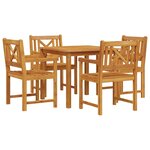 vidaXL Ensemble de salle à manger pour jardin 5 Pièces Marron