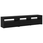 Meubles TV vidaXL 2 Pièces avec lumières LED Chêne noir Bois d'ingénierie