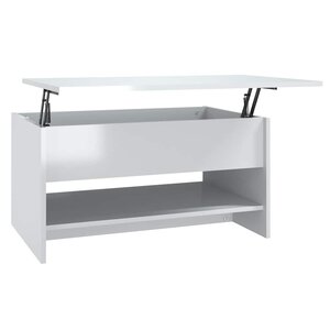 vidaXL Table basse Blanc brillant 80x50x40 cm Bois d'ingénierie
