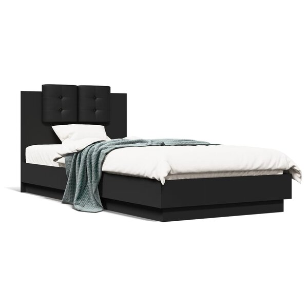 vidaXL Cadre de lit sans matelas noir 100x200 cm
