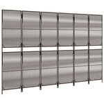 vidaXL Cloison de séparation 6 panneaux marron résine tressée