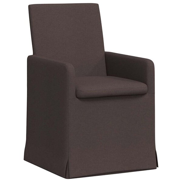 vidaXL Chaises de salle à manger 2 pc Tissu Marron foncé