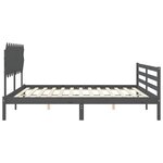 vidaXL Cadre de lit sans matelas gris 200x200 cm bois massif
