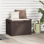 vidaXL Boîte de rangement jardin coussin de siège marron 125 L PP