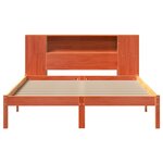 vidaXL Lit bibliothèque sans matelas cire marron 160x200 cm pin massif